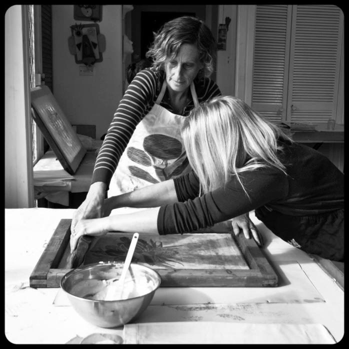 Nicola Cerini printing-at-Zeally-Cliff